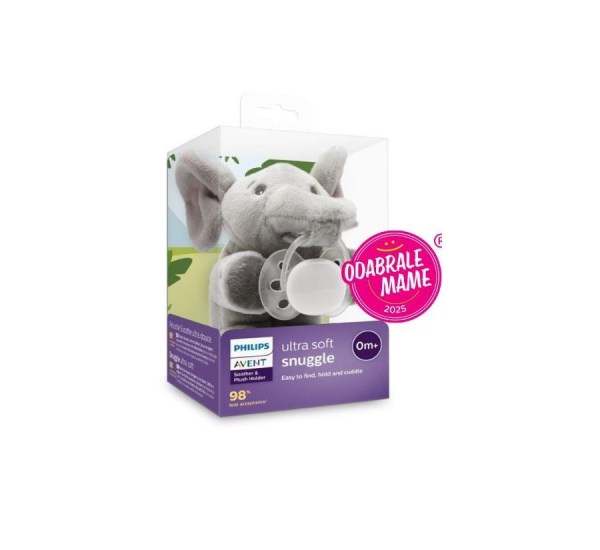 Duda varalica snuggle, ultra soft 0-6 mjeseci, s plišanom igračkom, slon